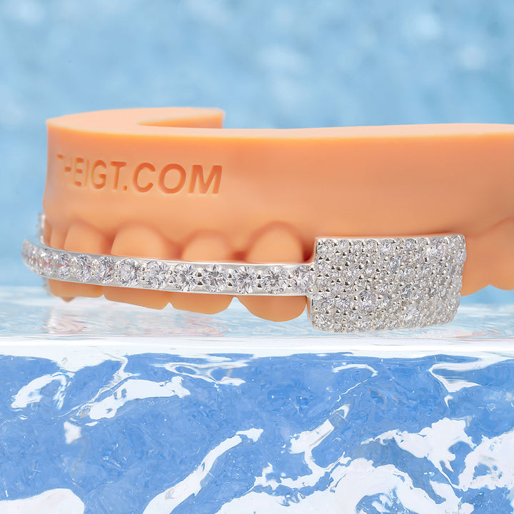 Mosaic Block Single Bar Moissanite Grillz