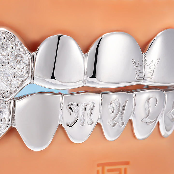 Mosaic Set Diamond On Fang Grillz