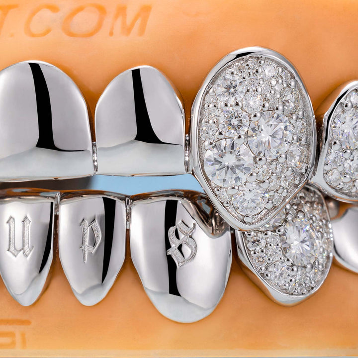 Mosaic Set Diamond On Fang Grillz