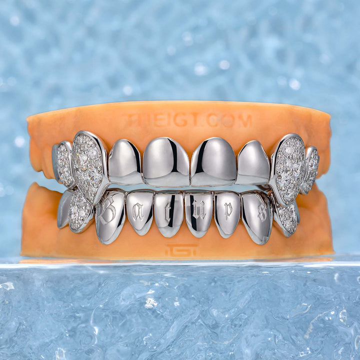 Mosaic Set Diamond On Fang Grillz