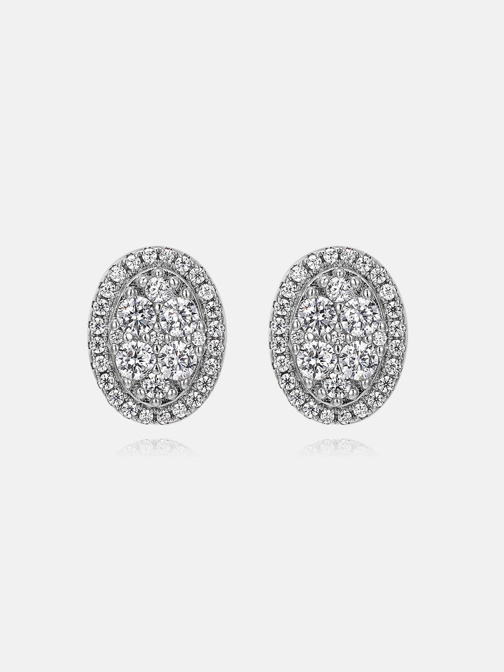 Moissanite Oval Cluster Stud Earrings
