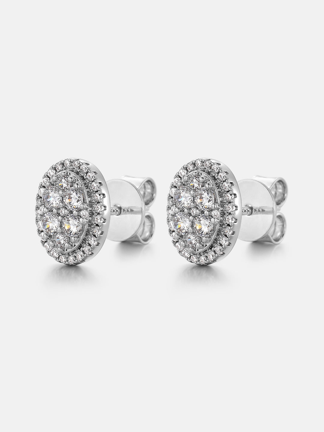 Moissanite Oval Cluster Stud Earrings