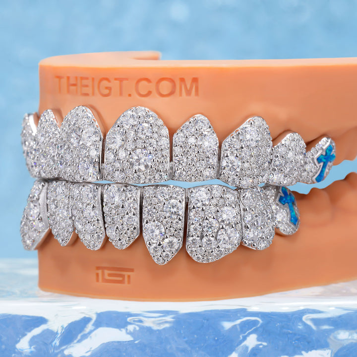 Mosaic/Snow Set W Opal Cross Grillz