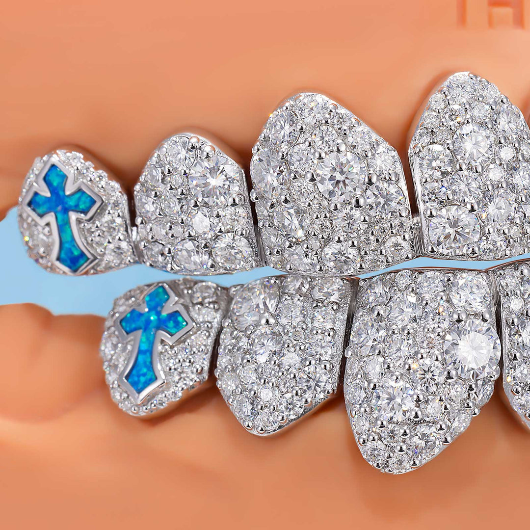 Mosaic/Snow Set W Opal Cross Grillz