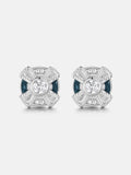 Mossanite Enamel Pinwheel Stud Earrings