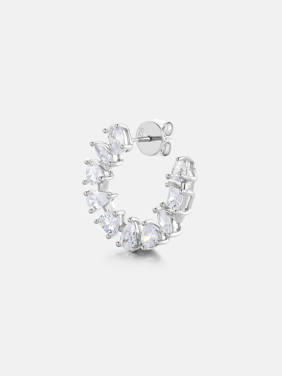 Multi-Cut Moissanite C-Hoop Earrings