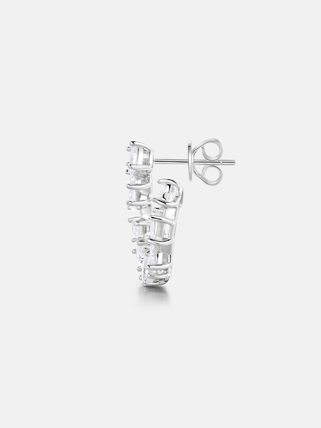 Multi-Cut Moissanite C-Hoop Earrings