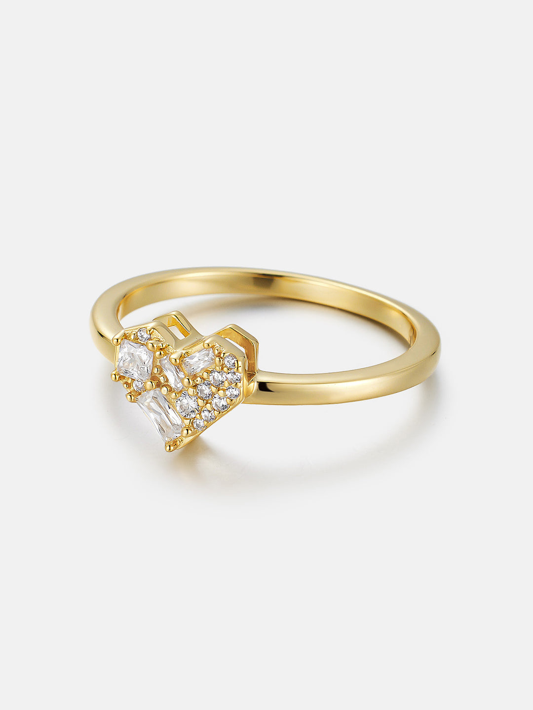 Multi-Cut Moissanite Heart Ice Engagement Ring