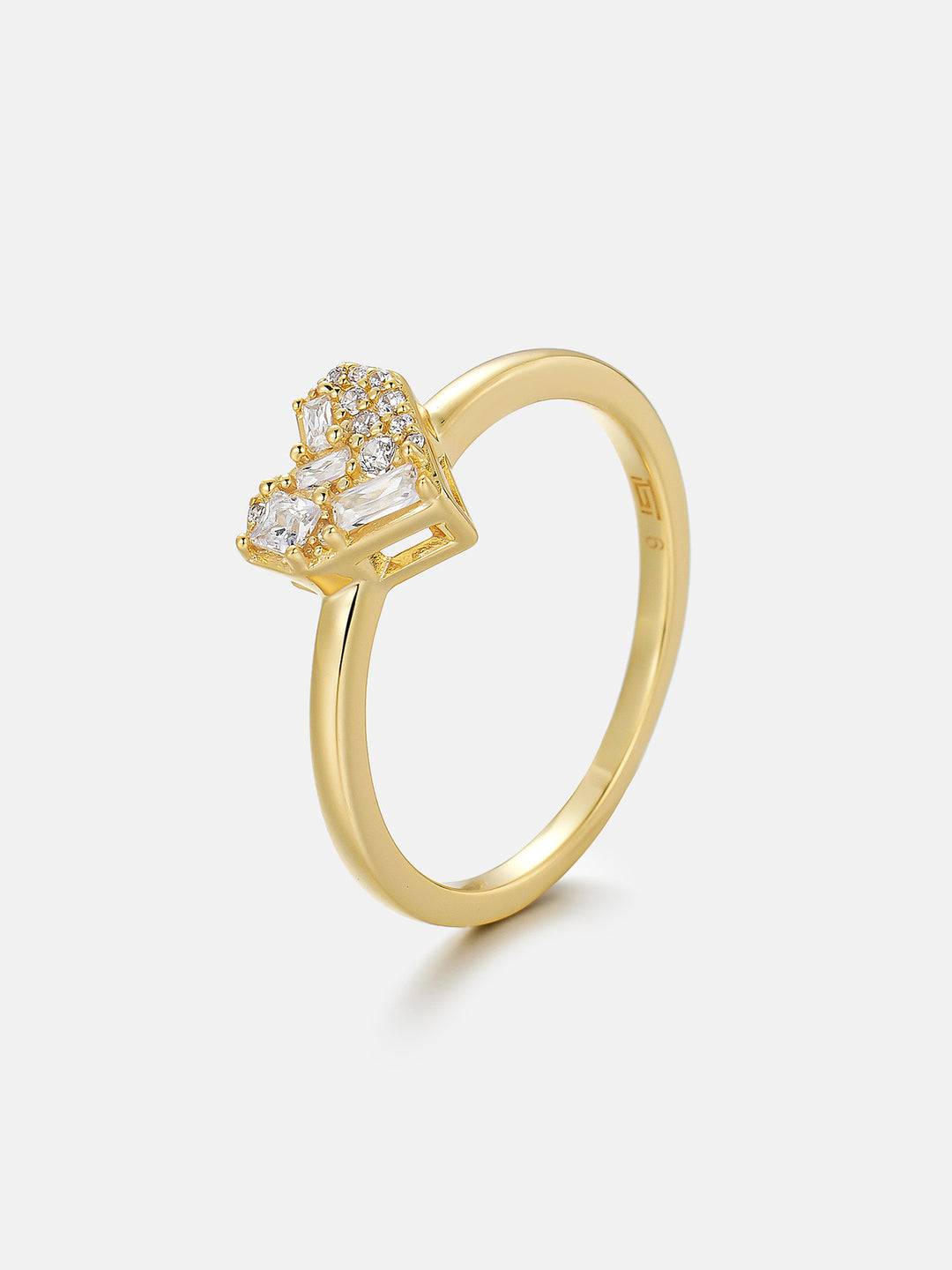 Multi-Cut Moissanite Heart Ice Engagement Ring