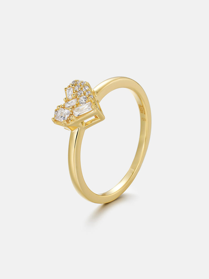 Multi-Cut Moissanite Heart Ice Engagement Ring