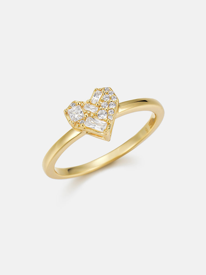 Multi-Cut Moissanite Heart Ice Engagement Ring