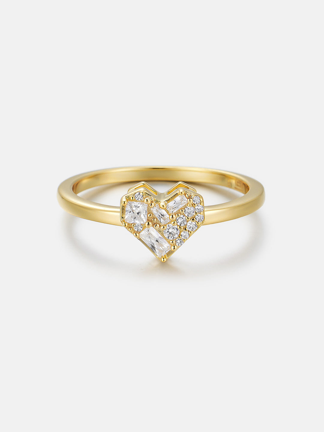 Multi-Cut Moissanite Heart Ice Engagement Ring