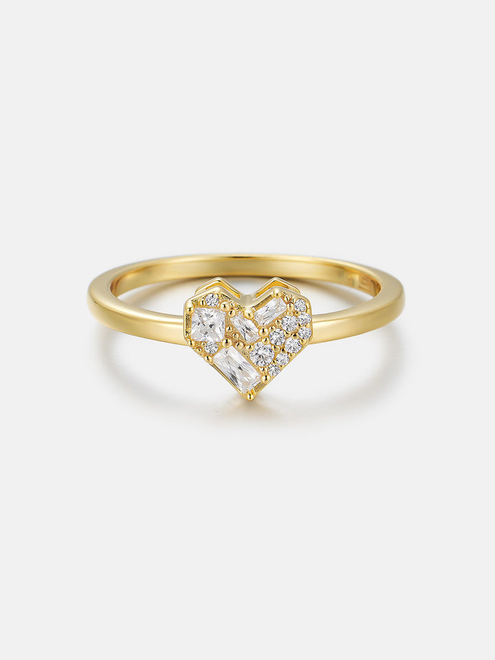Multi-Cut Moissanite Heart Ice Engagement Ring