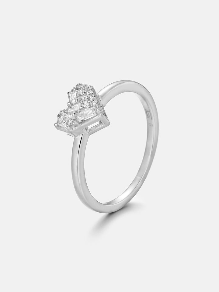 Multi-Cut Moissanite Heart Ice Engagement Ring