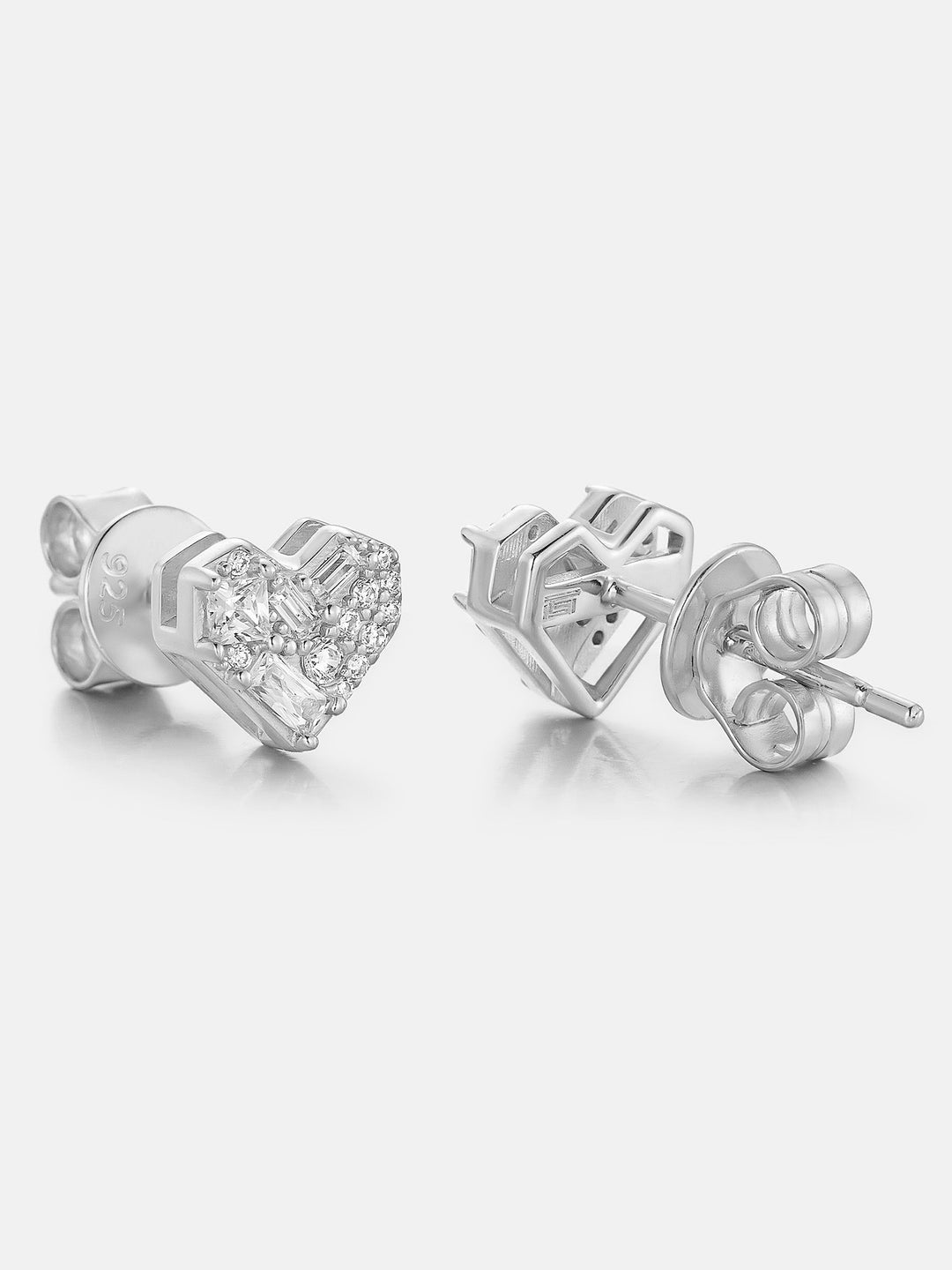 Multi-Cut Moissanite Heart Stud Earrings