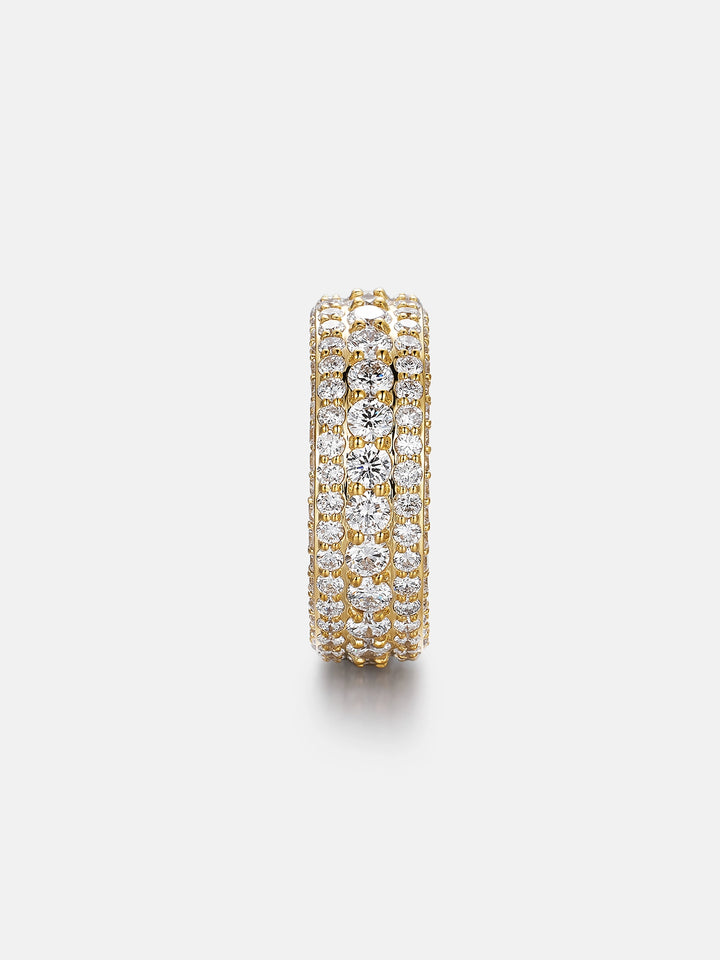 Multi-Row Round Moissanite Band Ring