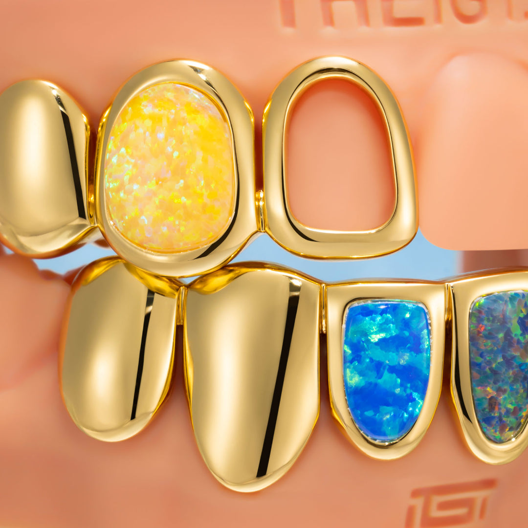 Multi Color Opal Open Face Grillz