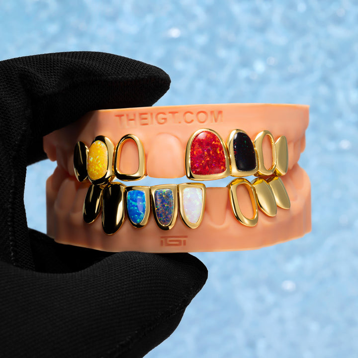 Multi Color Opal Open Face Grillz
