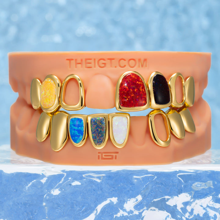 Multi Color Opal Open Face Grillz