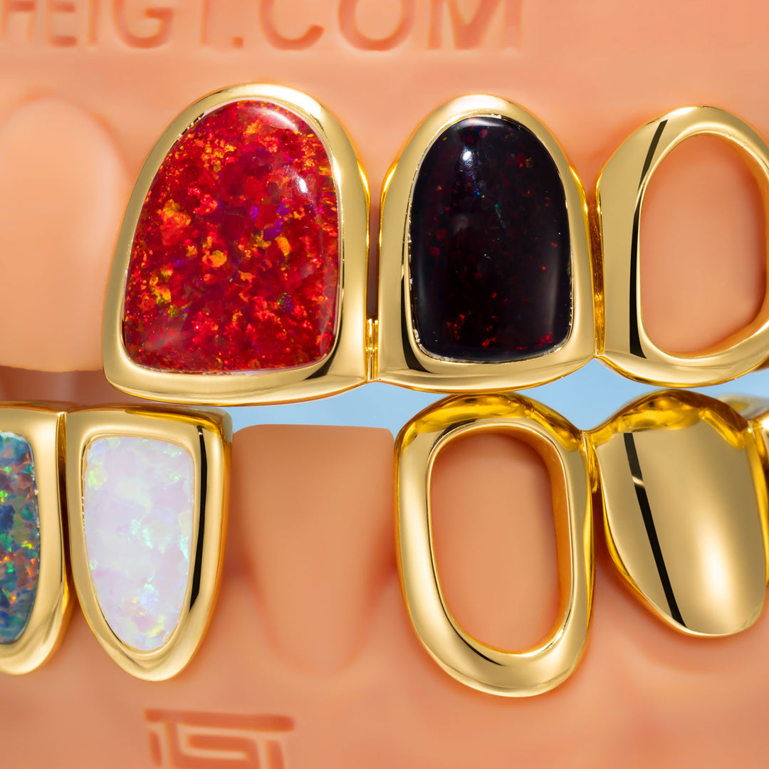 Multi Color Opal Open Face Grillz