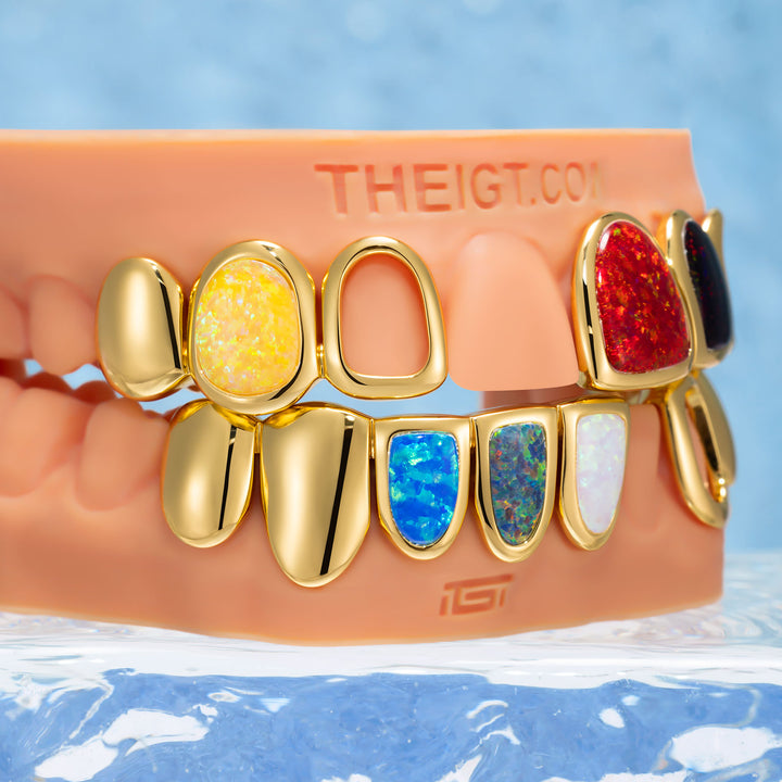 Multi Color Opal Open Face Grillz
