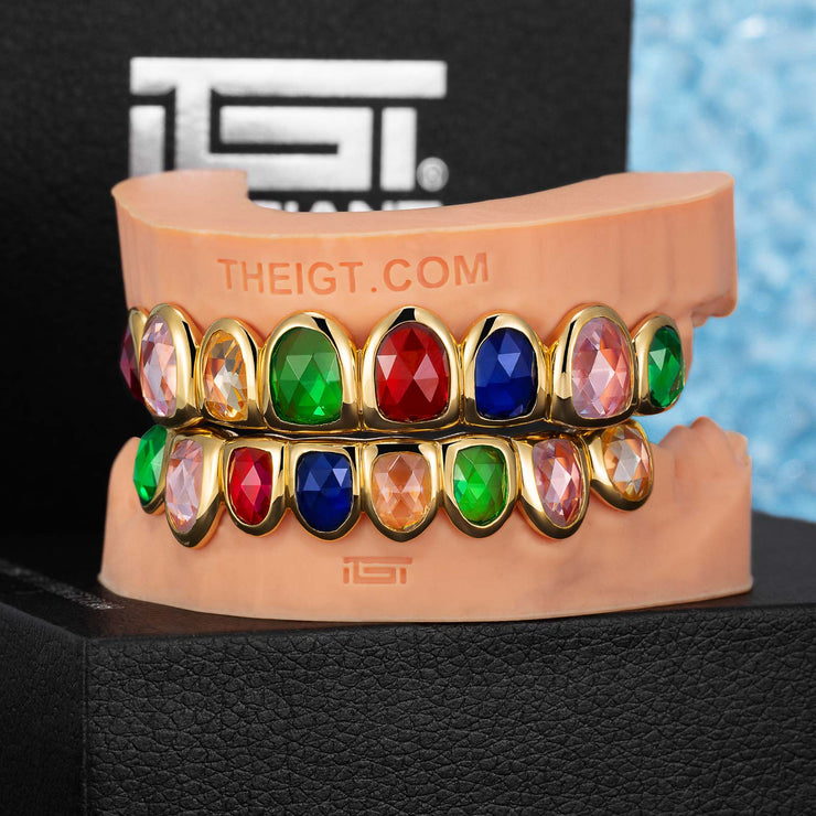 Multicolored Rose Cuts Gemstone Grillz