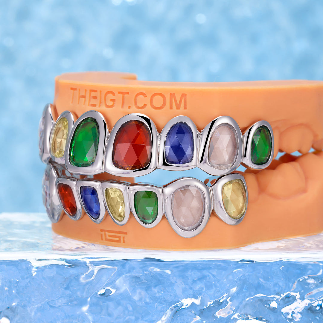 Multicolored Rose Cuts Gemstone Grillz