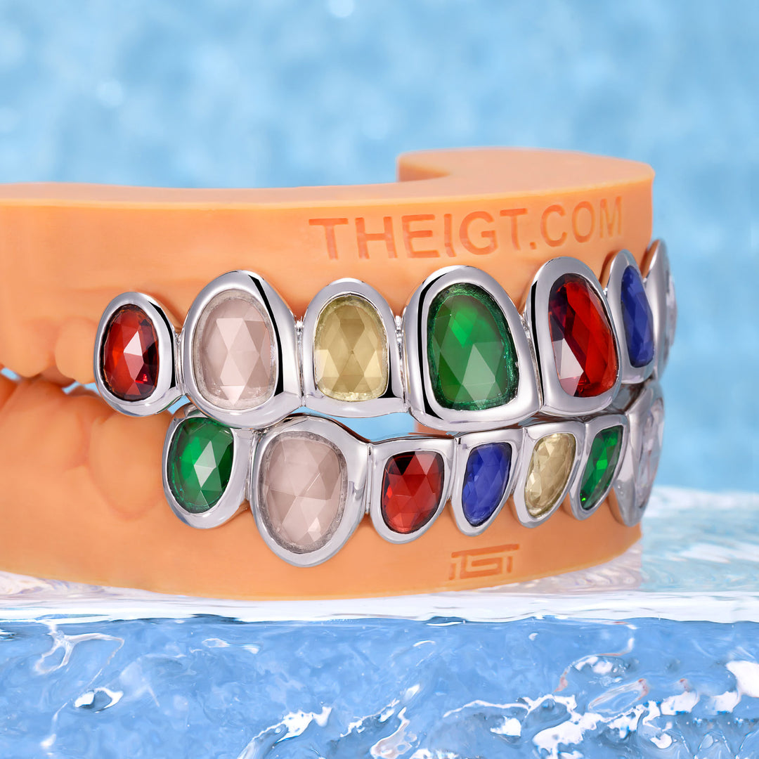 Multicolored Rose Cuts Gemstone Grillz