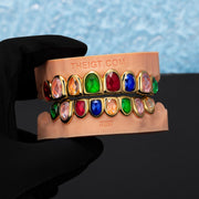 Multicolored Rose Cuts Gemstone Grillz