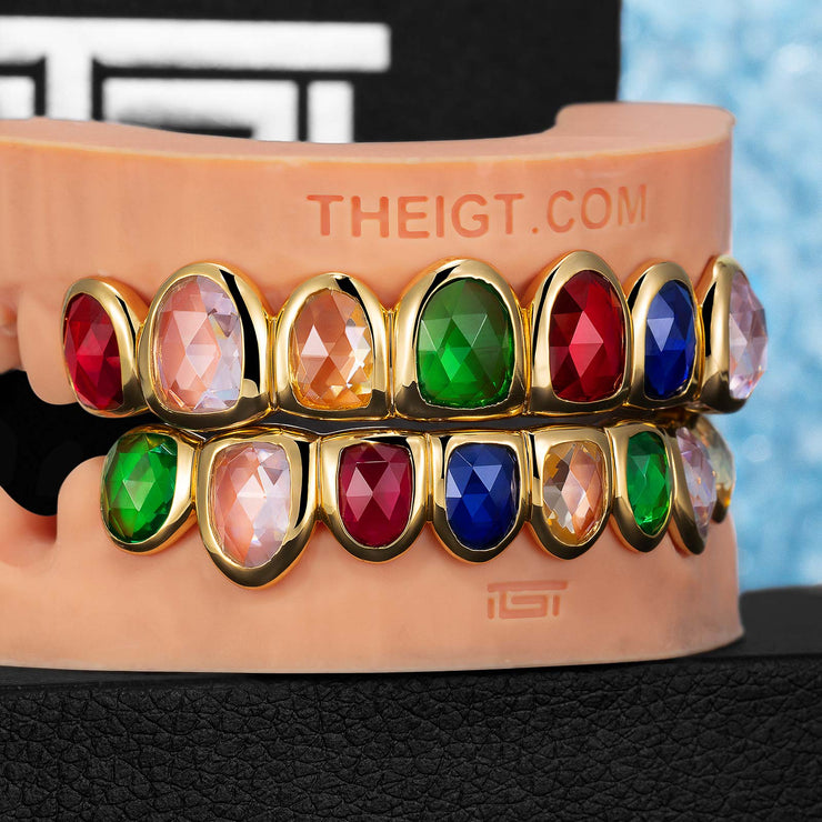Multicolored Rose Cuts Gemstone Grillz