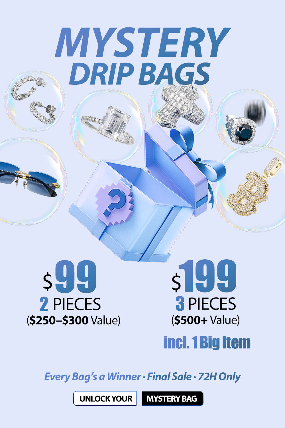 Mystery Drip Bags: Surprise Jewelry Box (Value $500+) | ICEGIANT
