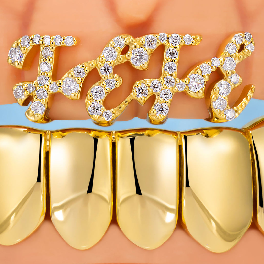 NYC Feather & Gold Grillz