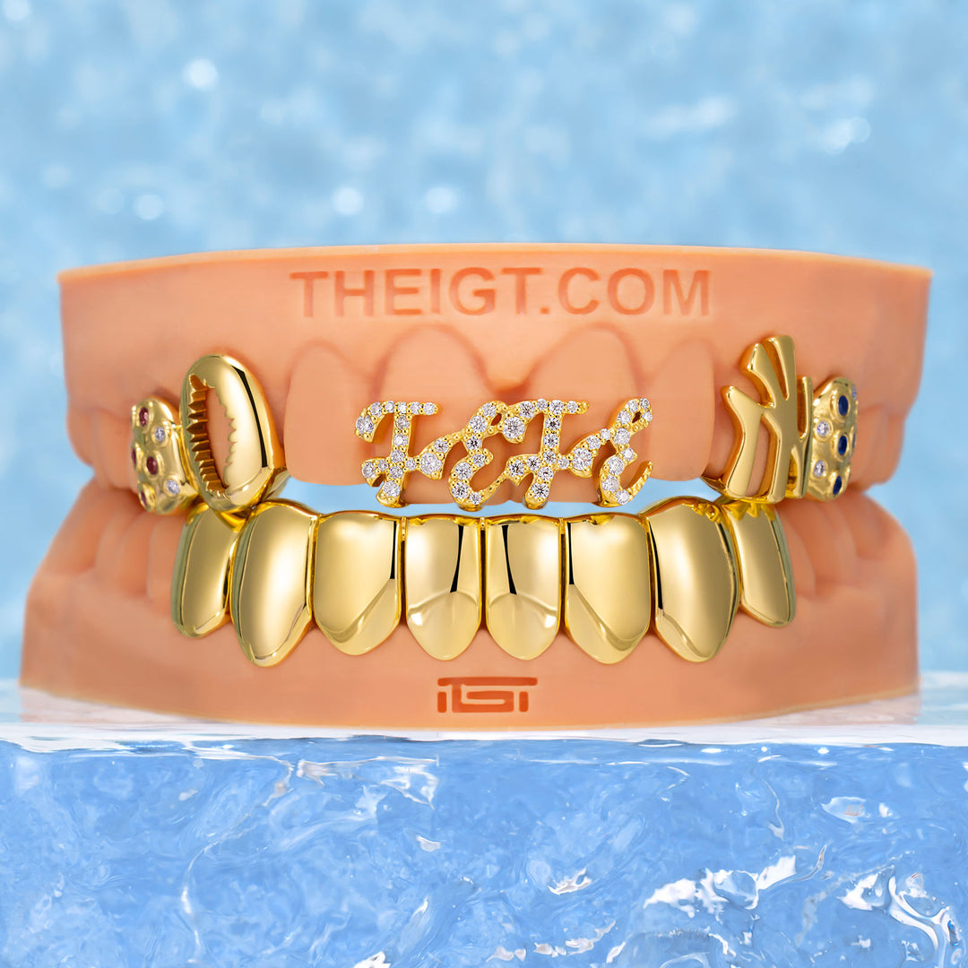 NYC Feather & Gold Grillz