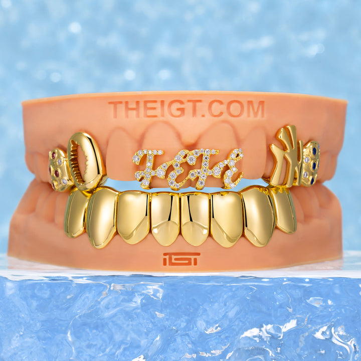 NYC Feather & Gold Grillz
