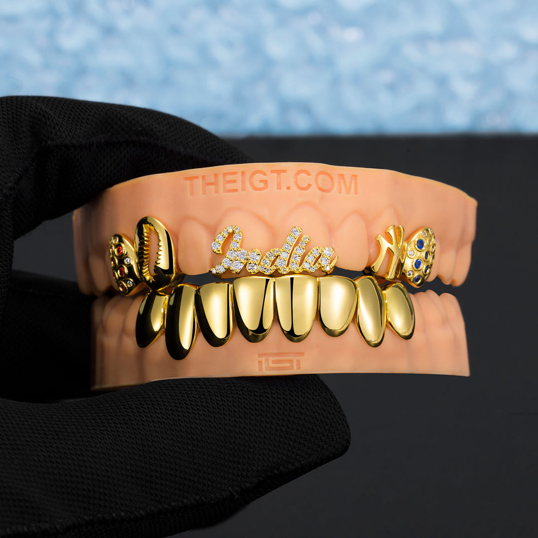 NYC Feather & Gold Grillz