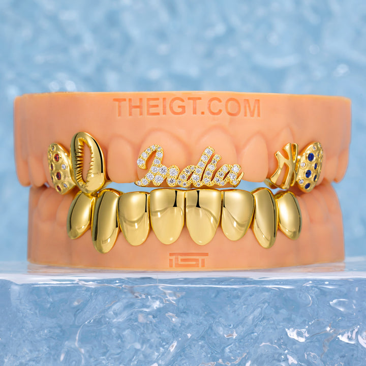 NYC Feather & Gold Grillz
