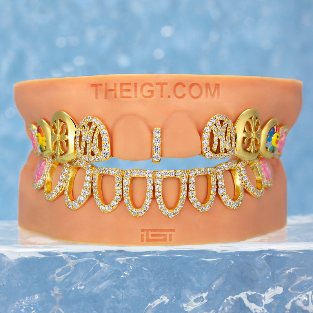 NY Cross Sunflower Opal Diamond Grillz