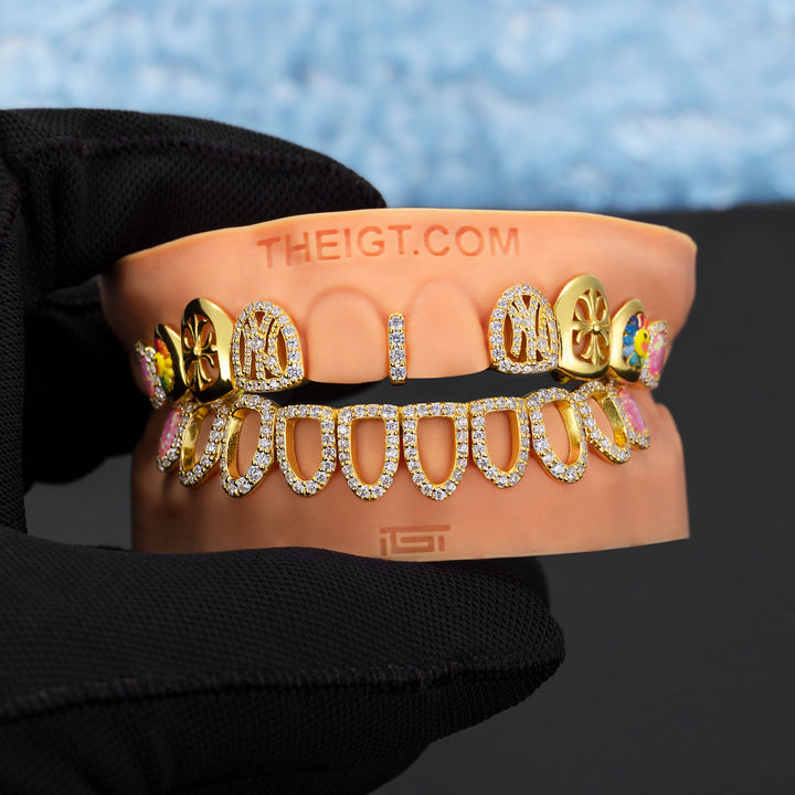 NY Cross Sunflower Opal Diamond Grillz