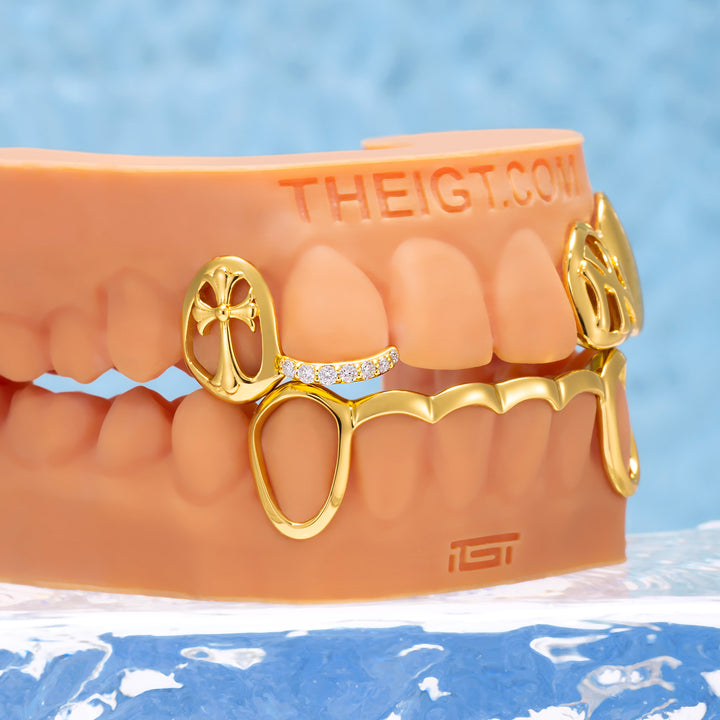 "NY Faith" Iced-Tip Cross & Bridge Bar Set
