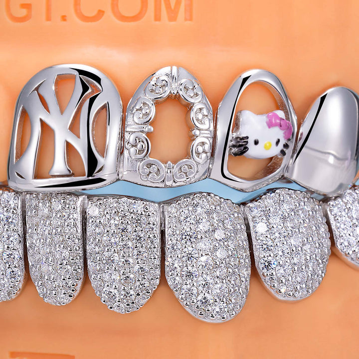 NY Kitty Moissanite Bar Grillz