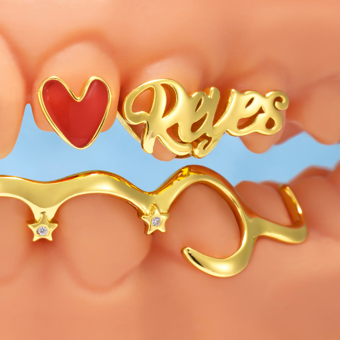 Nameplate Star & Cross Grillz Set