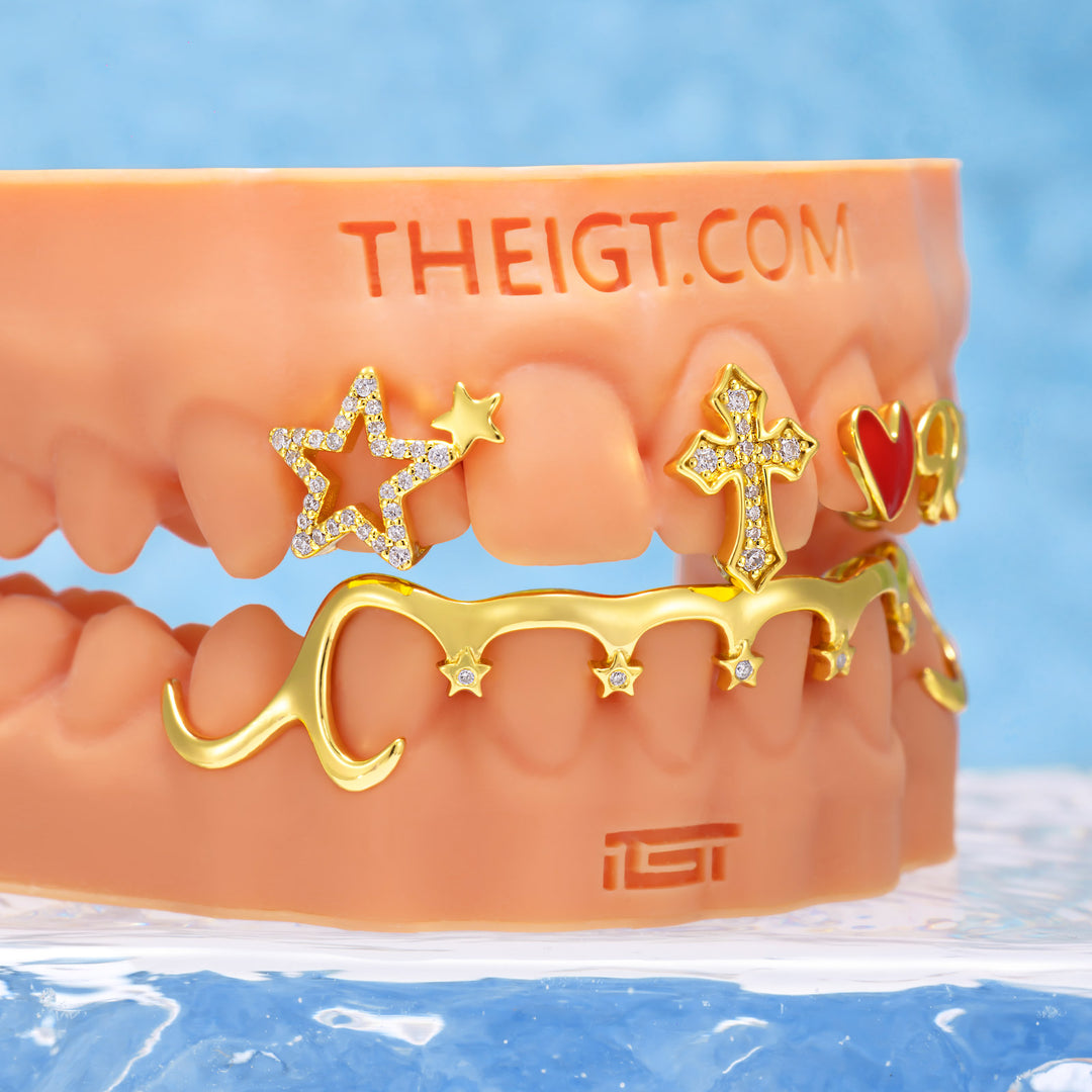 Nameplate Star & Cross Grillz Set