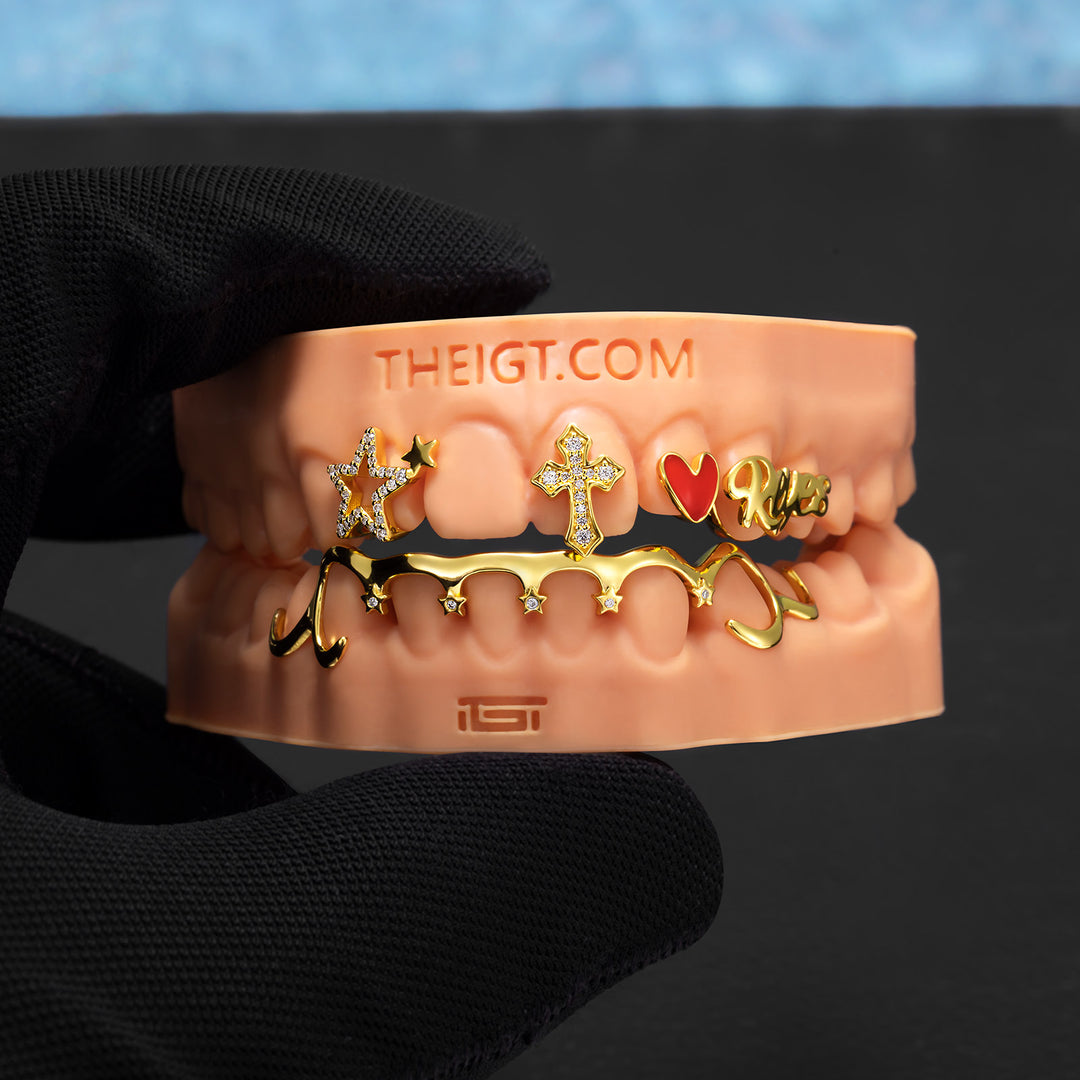Nameplate Star & Cross Grillz Set