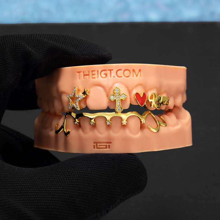 Nameplate Star & Cross Grillz Set
