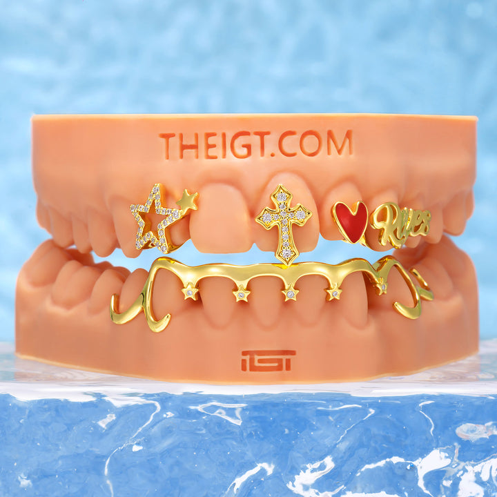 Nameplate Star & Cross Grillz Set