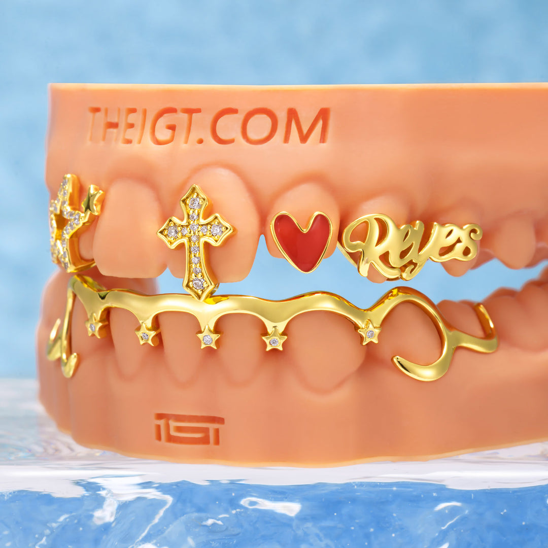 Nameplate Star & Cross Grillz Set