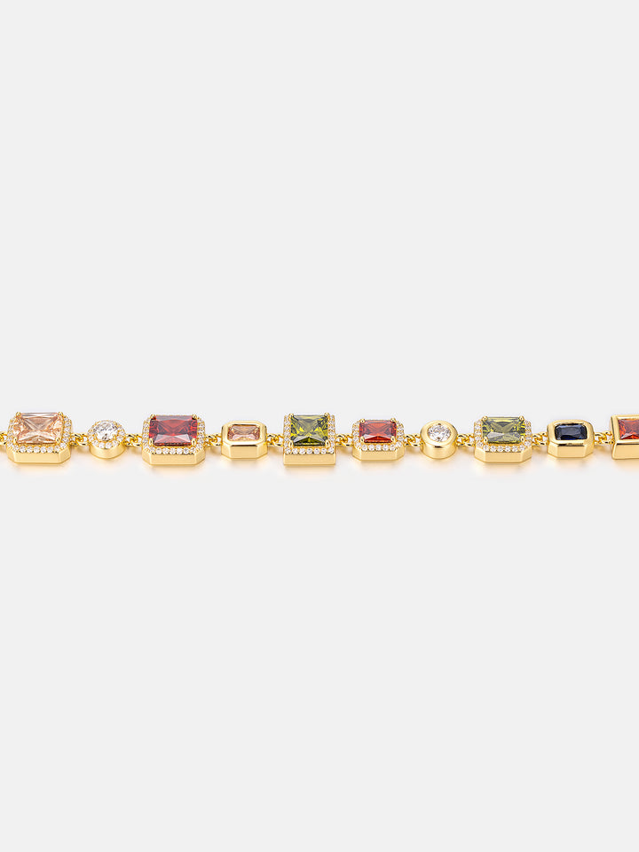 OBJ S925 Moissanite Multi Gemstone Bracelet