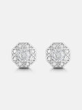 Octagonal Cut Moissanite Atomic Wire Earrings