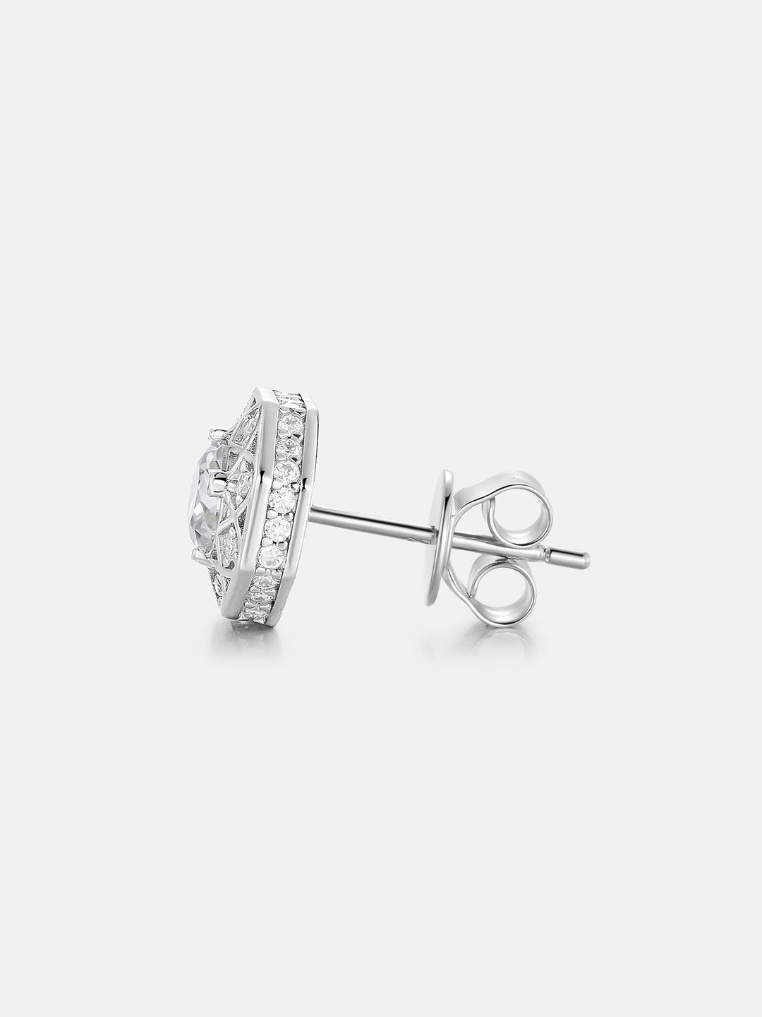 Octagonal Cut Moissanite Atomic Wire Earrings