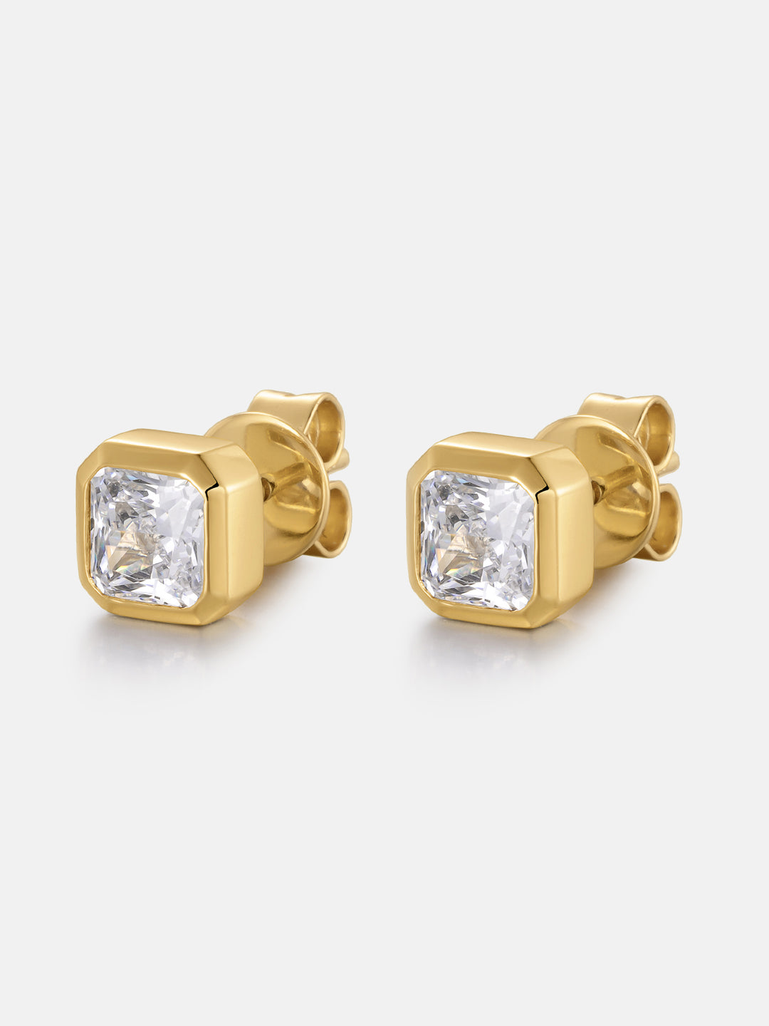 Octo-Bezel Asscher Studs Earrings - 1.0ct Total